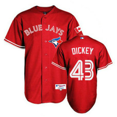 Toronto Blue Jays #43 R.A. Dickey Authentic Red 2013 Canada DayJersey