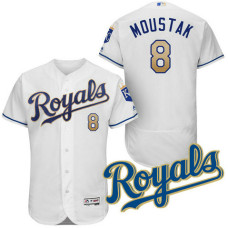 Kansas City Royals Mike Moustakas #8 White 2017 Home Authentic Collection Flex Base Jersey