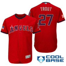 Los Angeles Angels #27 Mike Trout Red Stars & Stripes 2016 Independence Day Cool Base Jersey