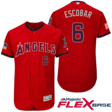 Los Angeles Angels #6 Yunel Escobar Red Stars & Stripes 2016 Independence Day Flex Base Jersey