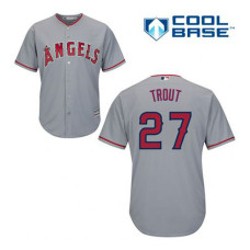 Los Angeles Angles #27 Mike Trout Grey Cool Base Jersey