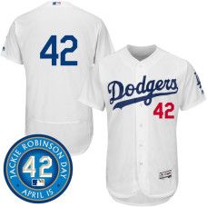 Los Angeles Dodgers #42 Jackie Robinson White Authentic Collection Flexbase Jersey