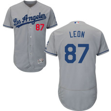 Los Angeles Dodgers Jose De Leon #87 Road Grey Authentic Collection Flex Base Jersey