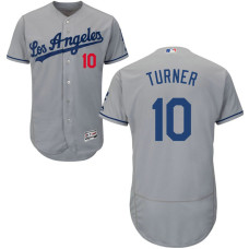 Los Angeles Dodgers Justin Turner #10 Grey Alternate Authentic Collection Flex Base Jersey