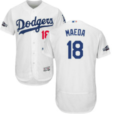 Los Angeles Dodgers Kenta Maeda #18 NL West Champions White 2016 Postseason Patch Flex Base Jersey