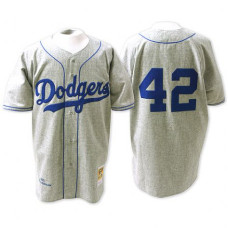 Los Angeles Dodgers Jackie Robinson #42 Grey Cooperstown Cool Base Jersey