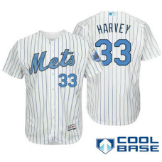 New York Mets #33 Matt Harvey White Fashion 2016 Father's Day Cool Base Jersey