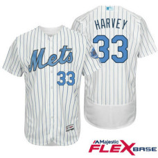 New York Mets #33 Matt Harvey White Fashion 2016 Father's Day Flex Base Jersey