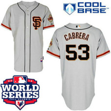 San Francisco Giants #53 Melky Cabrera Cool Base Road 2 Grey with 2012 World Series Patch Jersey