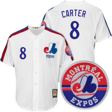Montreal Expos Gary Carter #8 Cooperstown White Cool Base Jersey