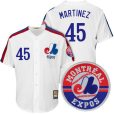 Montreal Expos Pedro Martinez #45 Cooperstown White Cool Base Jersey