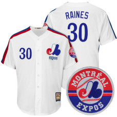 Montreal Expos Tim Raines #30 Cooperstown White Cool Base Jersey