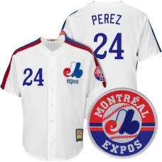 Montreal Expos Tony Perez #24 Cooperstown White Cool Base Jersey
