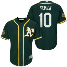 Oakland Athletics #10 Marcus Semien 2017 Spring Training Cactus League Patch Green Cool Base Jersey