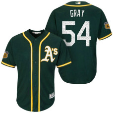Oakland Athletics #54 Sonny Grey 2017 Spring Training Cactus League Patch Green Cool Base Jersey