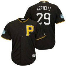 Pittsburgh Pirates #29 Francisco Cervelli 2017 Spring Training Grapefruit League Patch Black Cool Base Jersey