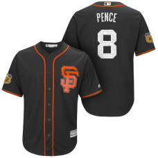 San Francisco Giants #8 Hunter Pence 2017 Spring Training Cactus League Patch Black Cool Base Jersey