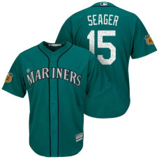 Seattle Mariners #15 Kyle Seager 2017 Spring Training Cactus League Patch Aqua Cool Base Jersey