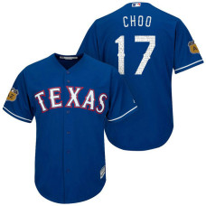 Texas Rangers #17 Shin-soo Choo 2017 Spring Training Cactus League Patch Royal Cool Base Jersey
