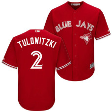 Toronto Blue Jays Troy Tulowitzki #2 2017 Alternate Scarlet Cool Base Jersey