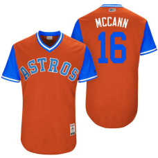 Houston Astros Brian McCann #16 McCann Orange Nickname 2017 Little League Players Weekend Jersey