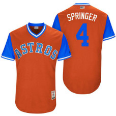 Houston Astros George Springer #4 Springer Orange Nickname 2017 Little League Players Weekend Jersey