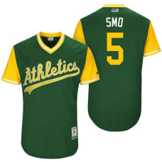 Oakland Athletics Jake Smolinski #5 Smo Green Nickname 2017 Little League Players Weekend Jersey