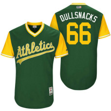 Oakland Athletics Ryan Dull #66 Dullsnacks Green Nickname 2017 Little League Players Weekend Jersey