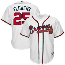 Atlanta Braves #25 Tyler Flowers Replica Home White Cool Base Jersey