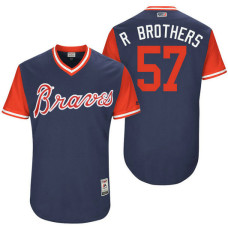 Atlanta Braves Rex Brothers #57 R Brothers Navy Nickname 2017 Little League Players Weekend Jersey