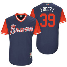 Atlanta Braves Sam Freeman #39 Freezy Navy Nickname 2017 Little League Players Weekend Jersey