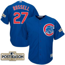 Addison Russell #27 Chicago Cubs 2017 Postseason Royal Cool Base Jersey