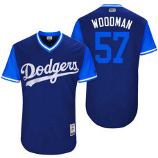 Los Angeles Dodgers Alex Wood #57 Woodman Royal Nickname 2017 Little League Players Weekend Jersey