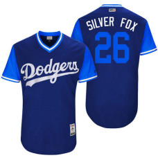 Los Angeles Dodgers Chase Utley #26 Silver Fox Royal Nickname 2017 Little League Players Weekend Jersey