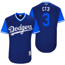 Los Angeles Dodgers Chris Taylor #3 CT3 Royal Nickname 2017 Little League Players Weekend Jersey