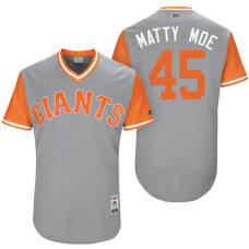 San Francisco Giants Matt Moore #45 Matty Moe Grey Nickname 2017 Little League Players Weekend Jersey
