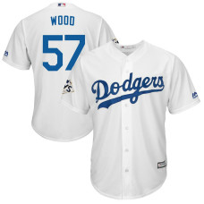 Alex Wood #57 Los Angeles Dodgers 2017 World Series Bound White Cool Base Jersey