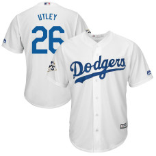 Chase Utley #26 Los Angeles Dodgers 2017 World Series Bound White Cool Base Jersey