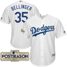 Cody Bellinger #35 Los Angeles Dodgers 2017 Postseason White Cool Base Jersey