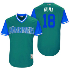 Seattle Mariners Hisashi Iwakuma #18 Kuma Aqua Nickname 2017 Little League Players Weekend Jersey
