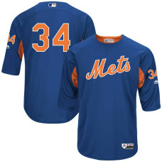 New York Mets Noah Syndergaard On-Field 3/4-Sleeve Player Batting Practice Jersey- Royal & Orange