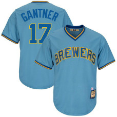 Jim Gantner #17 Milwaukee Brewers Replica Cooperstown Collection Light Blue Cool Base Jersey
