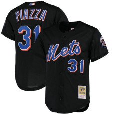 New York Mets #31 Mike Piazza Cooperstown Mesh Batting Practice Black Cool Base Jersey