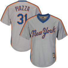 New York Mets #31 Mike Piazza Replica Cooperstown Grey Cool Base Jersey