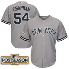 Aroldis Chapman #54 New York Yankees 2017 Postseason Grey Cool Base Jersey