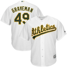 Kendall Graveman #49 Oakland Athletics Replica Home White Cool Base Jersey