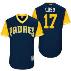 San Diego Padres Allen Cordoba #17 Coso Navy Nickname 2017 Little League Players Weekend Jersey