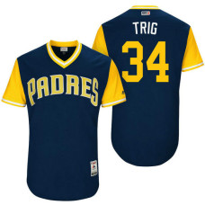 San Diego Padres Craig Stammen #34 Trig Navy Nickname 2017 Little League Players Weekend Jersey