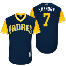 San Diego Padres Manuel Margot #7 Yoandry Navy Nickname 2017 Little League Players Weekend Jersey