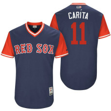 Boston Red Sox Rafael Devers #11 Caríta Navy Nickname 2017 Little League Players Weekend Jersey